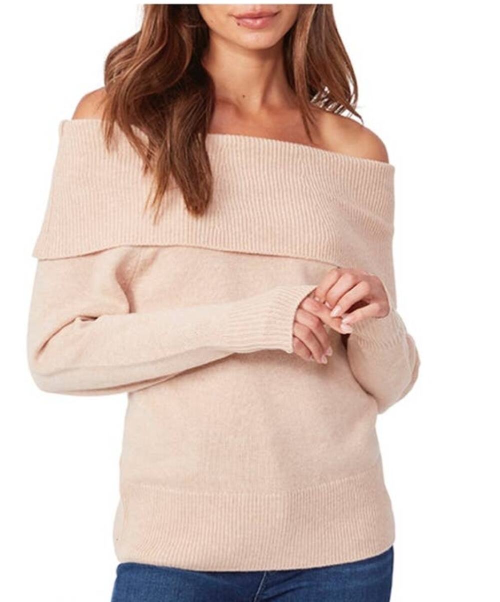 Paige Izabella Camel Colored Off The Shoulder Sweater - L